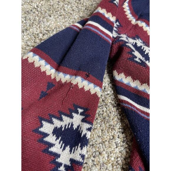 Wrangler Southwest Waterfall Open Front Cardigan Red Blue Size Large - Picture 5 of 8
